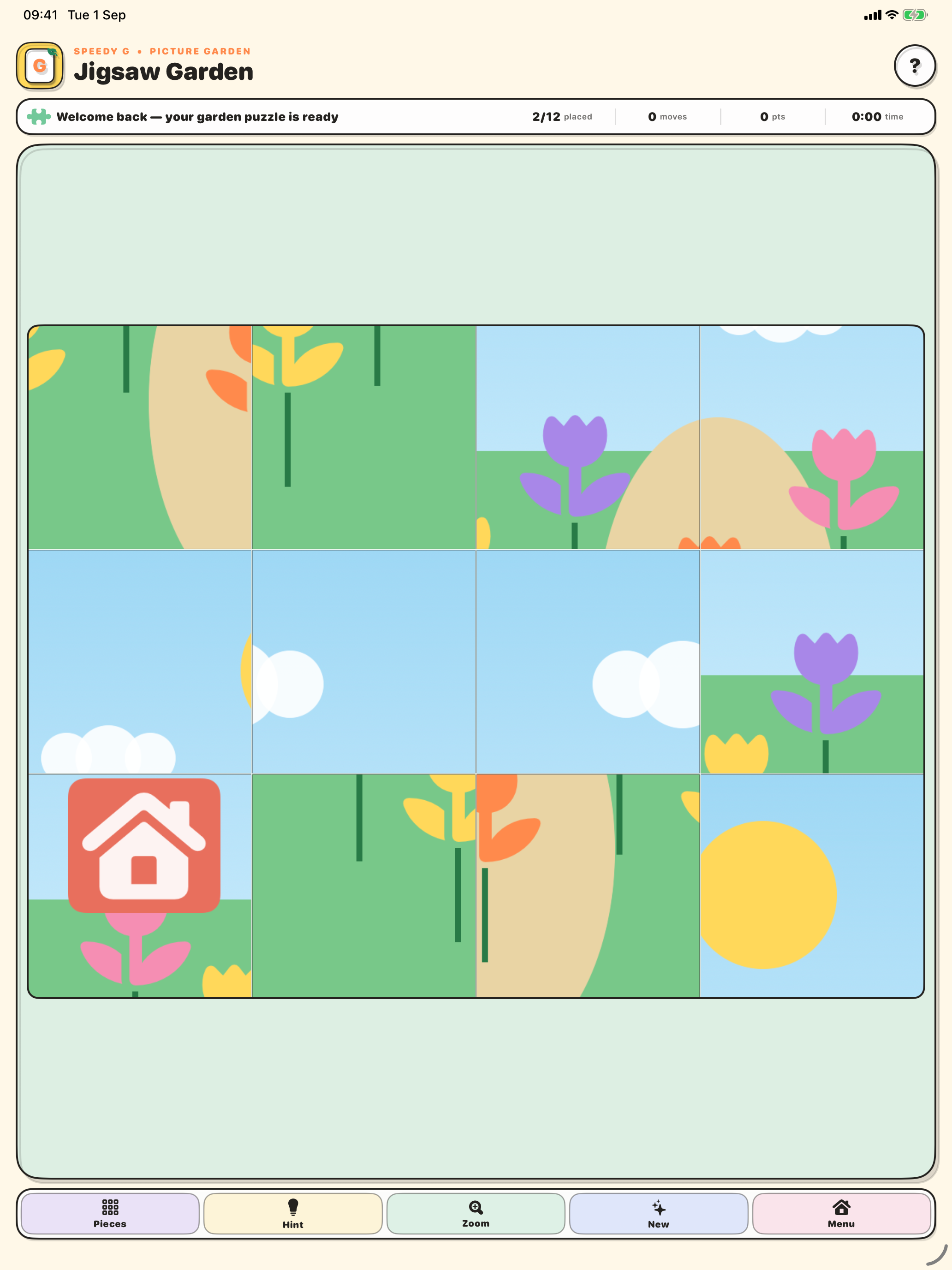 Jigsaw Garden game on iPad