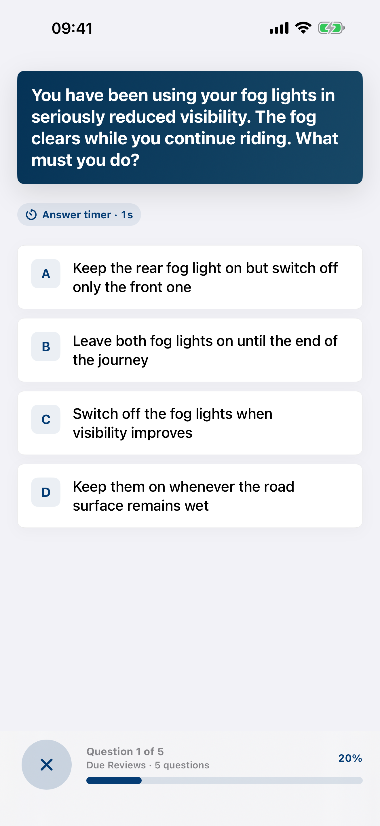 Practice question with answer explanation